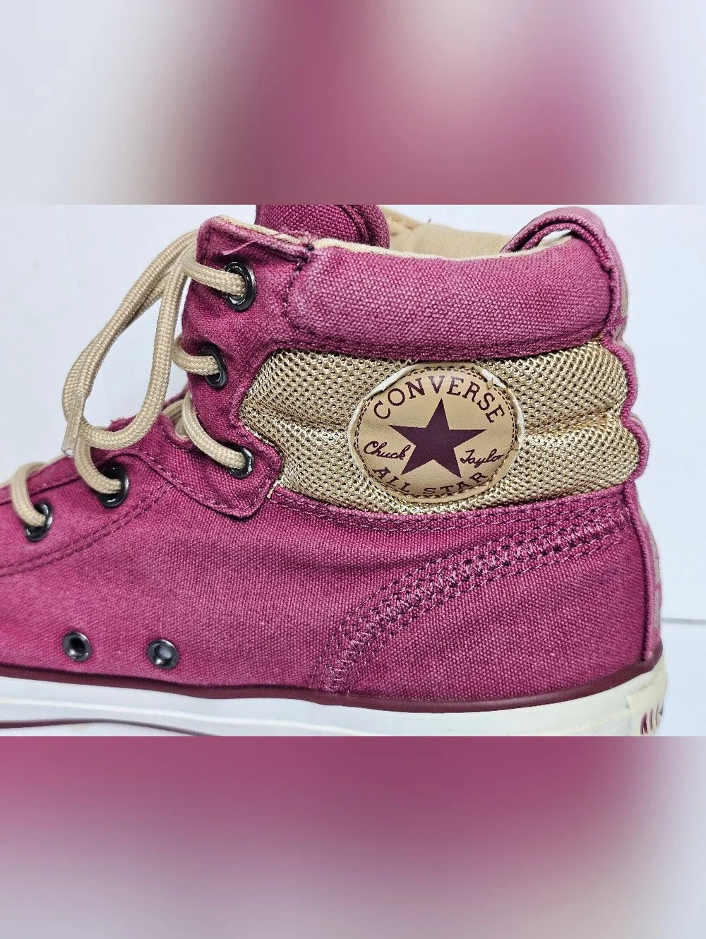Converse Chuck Taylor All Star High Street Burgundy Maroon Tan Sneakers Men's 12